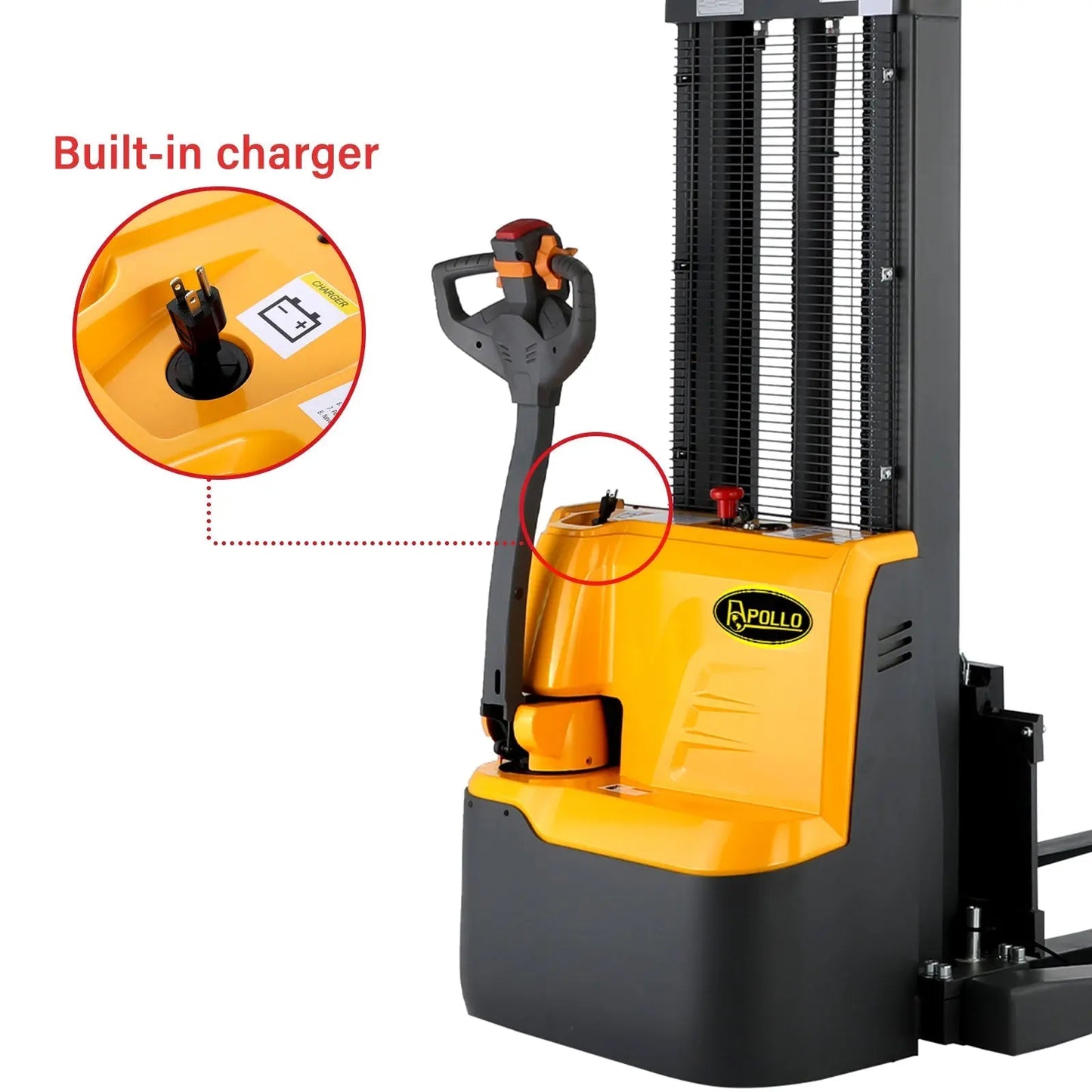 Electric Straddle Stacker built-in charger