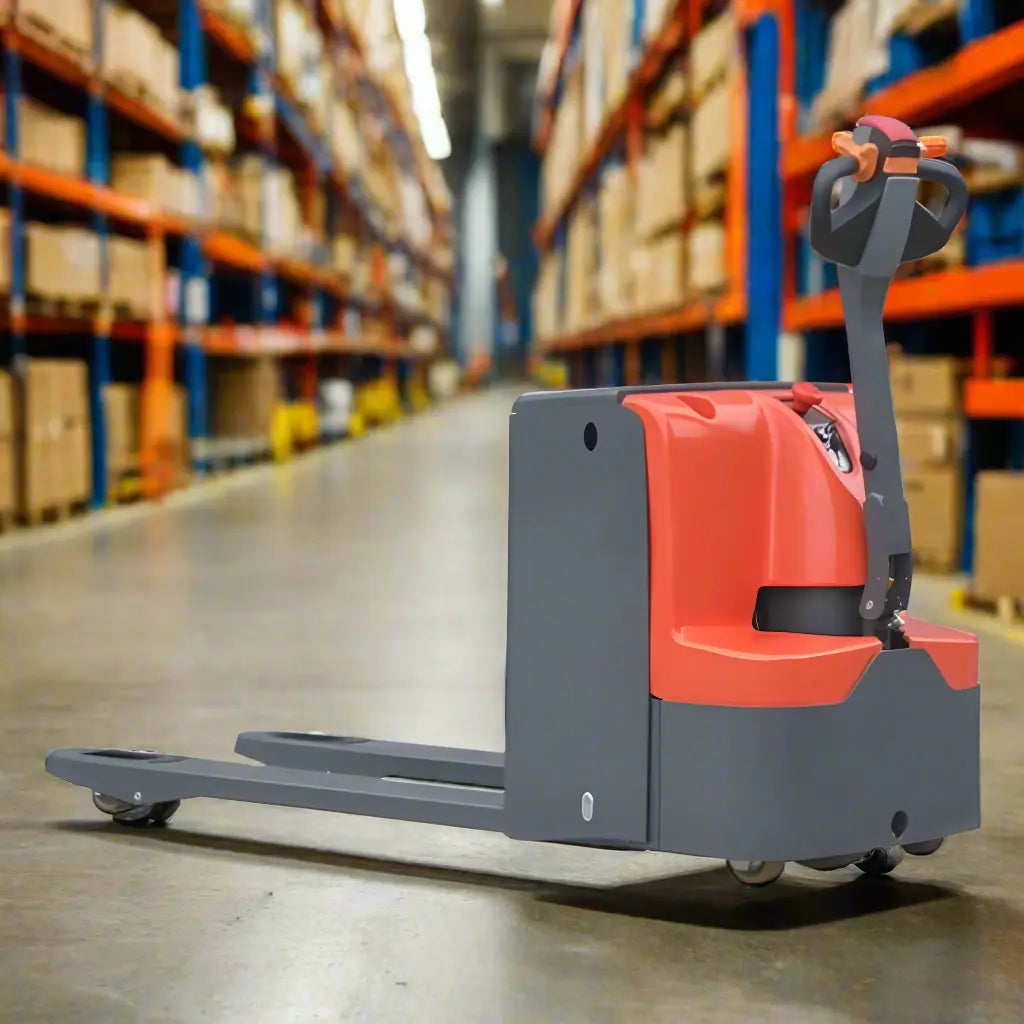 Walkie Electric Pallet Jack in a warehouse