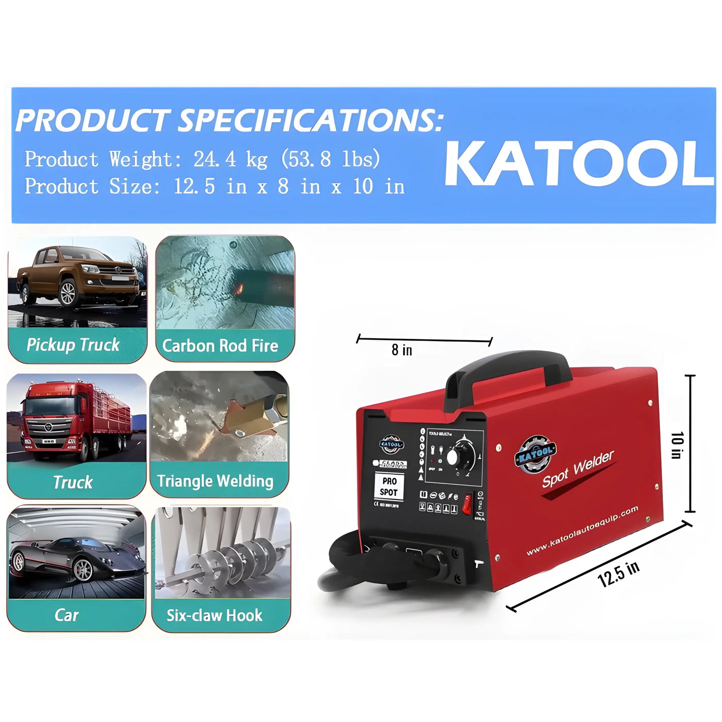 Katool Dent Puller for automotive repairs with specifications for pickup trucks and cars