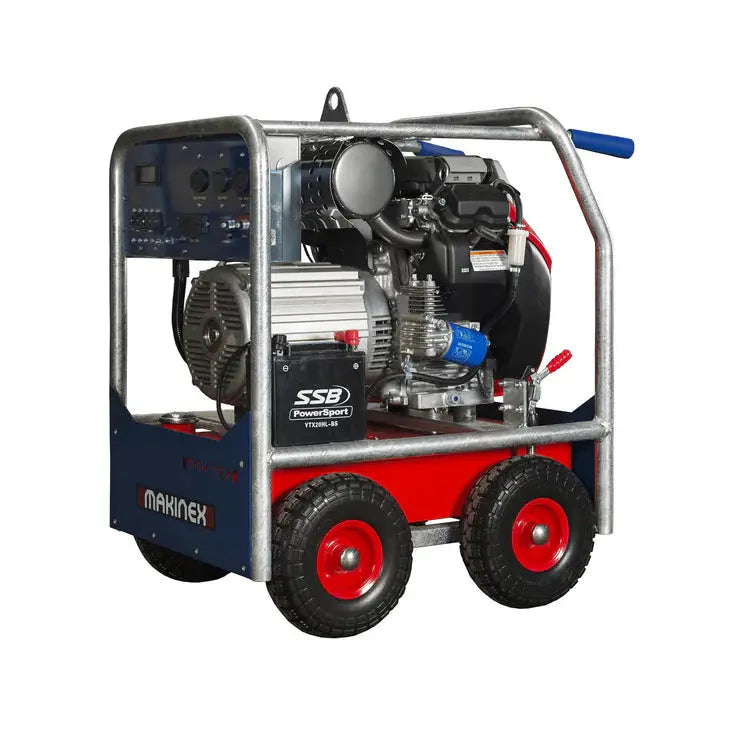 Makinex GEN-16P-MS-240 portable generator with metal frame and red wheels