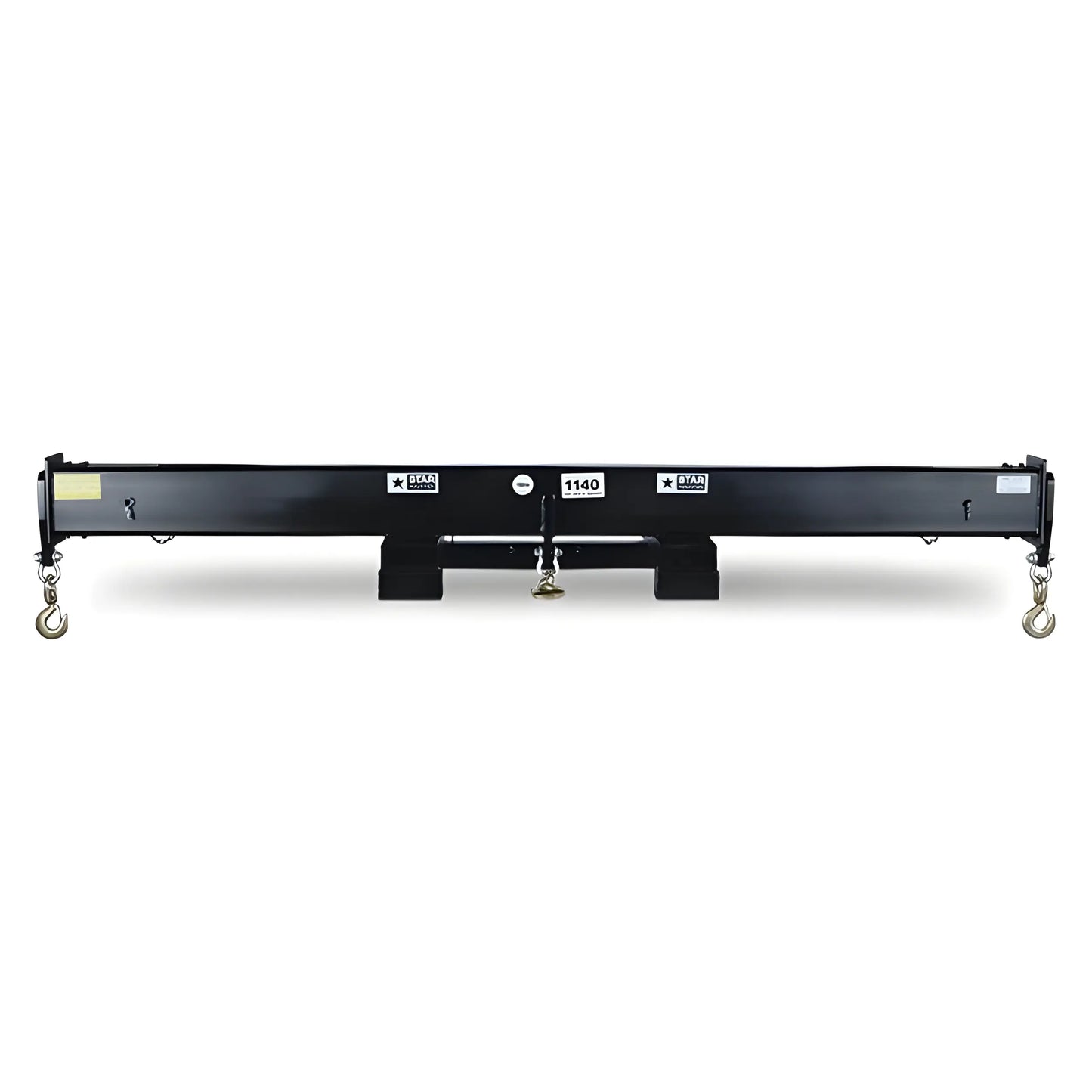 Star Industries 1150C-FP30OC heavy-duty black steel lifting beam with hooks for industrial use
