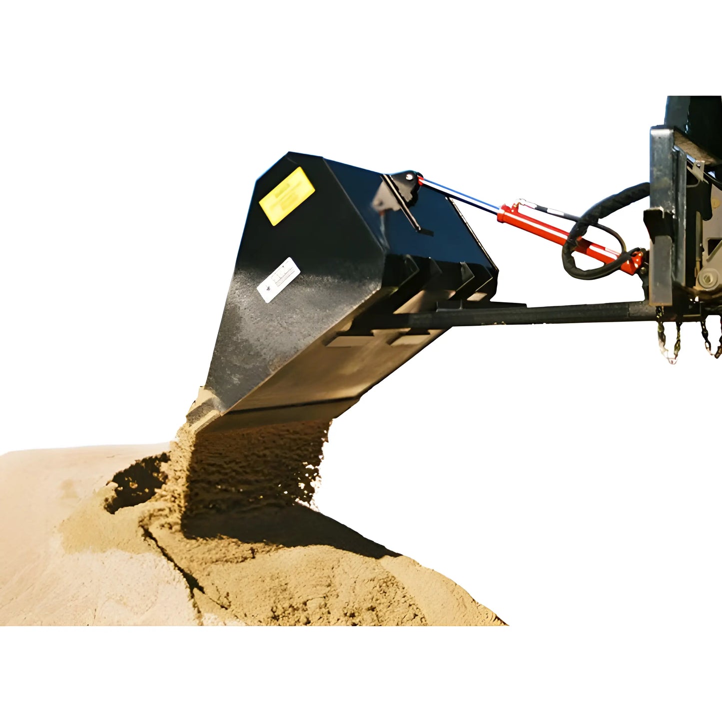 Star Industries 1472SD 1472SDH heavy-duty loader bucket dumping sand at construction site