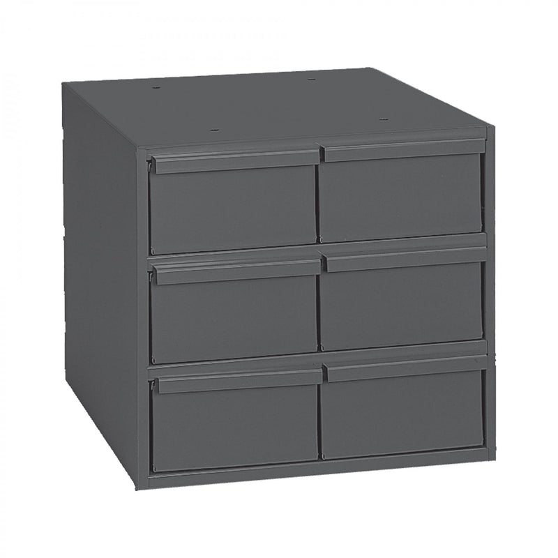 Durham 6 Drawers (Vertical), 11-5/8" Deep, Steel Construction, For Small Part Storage, Gray