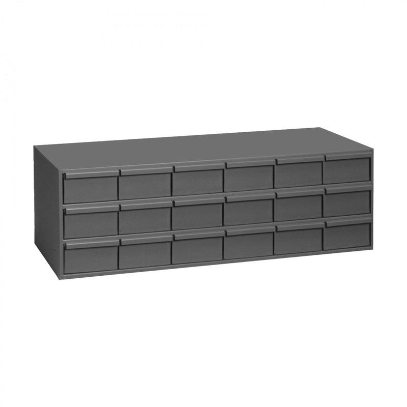 Durham 18 Drawers, 11-5/8" Deep, Steel Construction, For Small Part Storage, Gray
