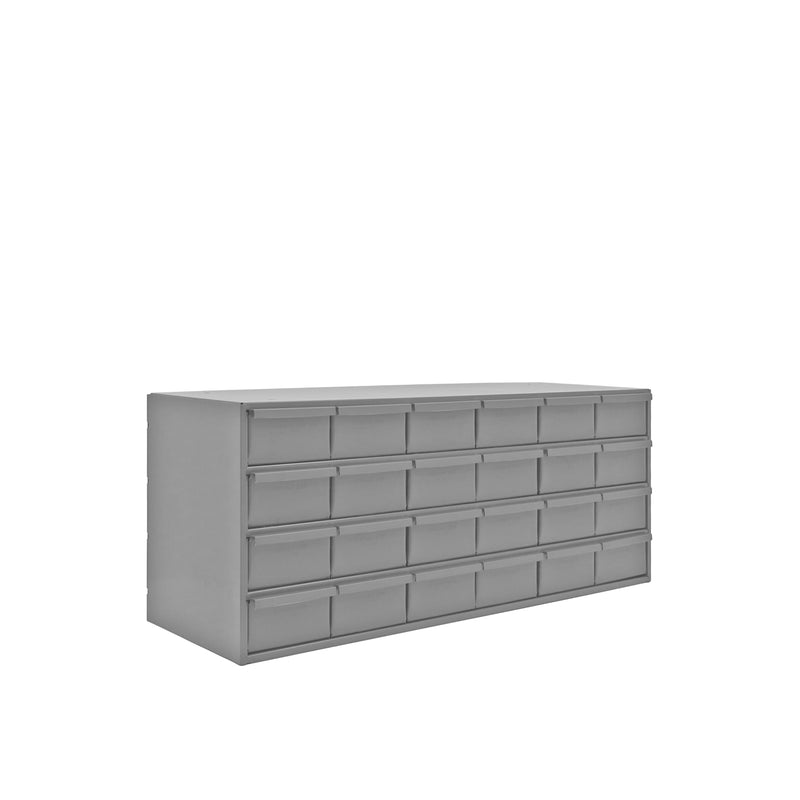 Durham 24 Drawers, 11-5/8" Deep, Steel Construction, For Small Part Storage, Gray