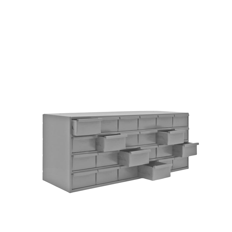 Durham 24 Drawers, 11-5/8" Deep, Steel Construction, For Small Part Storage, Gray