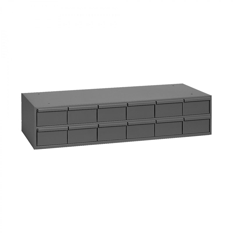 Durham 12 Drawers, 11-5/8" Deep, Steel Construction, For Small Part Storage, Gray