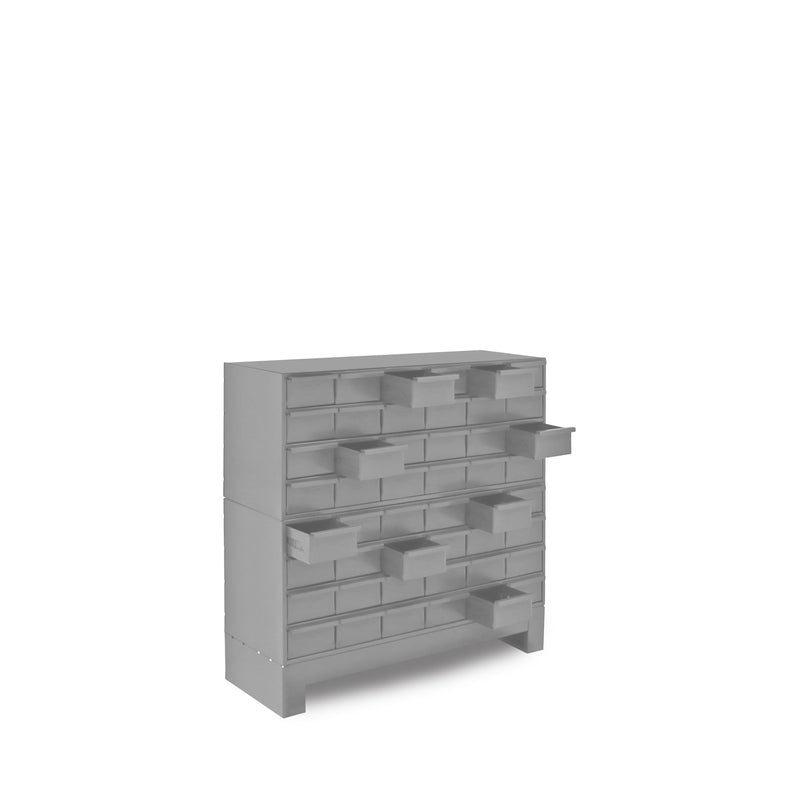 Durham 48 Drawers, 12-1/4" Deep, Steel Construction, For Small Part Storage, Gray