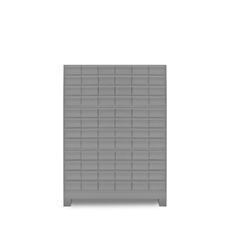 Durham 72 Drawers, 12-1/4" Deep, Steel Construction, For Small Part Storage, Gray