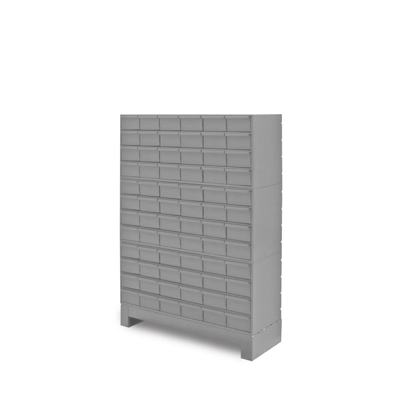 Durham 72 Drawers, 12-1/4" Deep, Steel Construction, For Small Part Storage, Gray