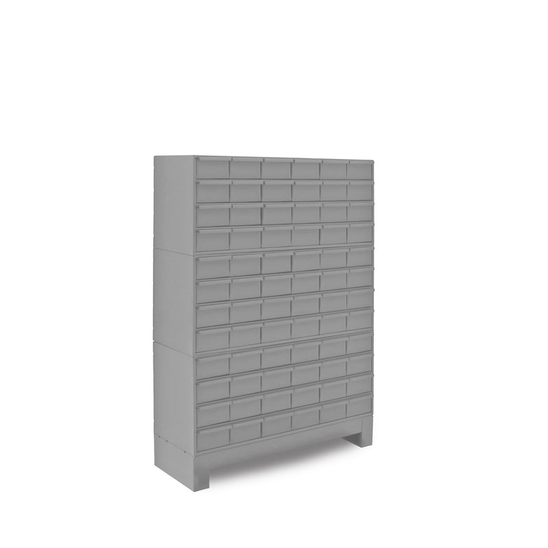 Durham 72 Drawers, 12-1/4" Deep, Steel Construction, For Small Part Storage, Gray