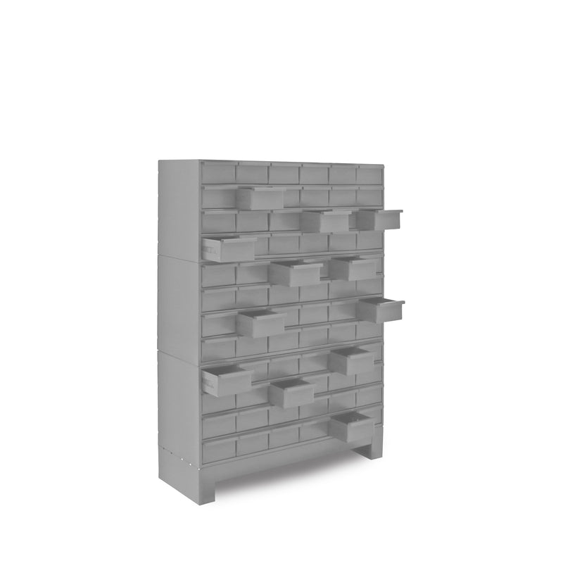 Durham 72 Drawers, 12-1/4" Deep, Steel Construction, For Small Part Storage, Gray