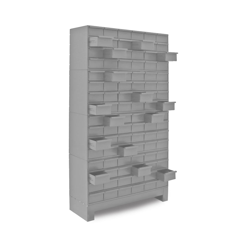 Durham 96 Drawers, 12-1/4" Deep, Steel Construction, For Small Part Storage, Gray
