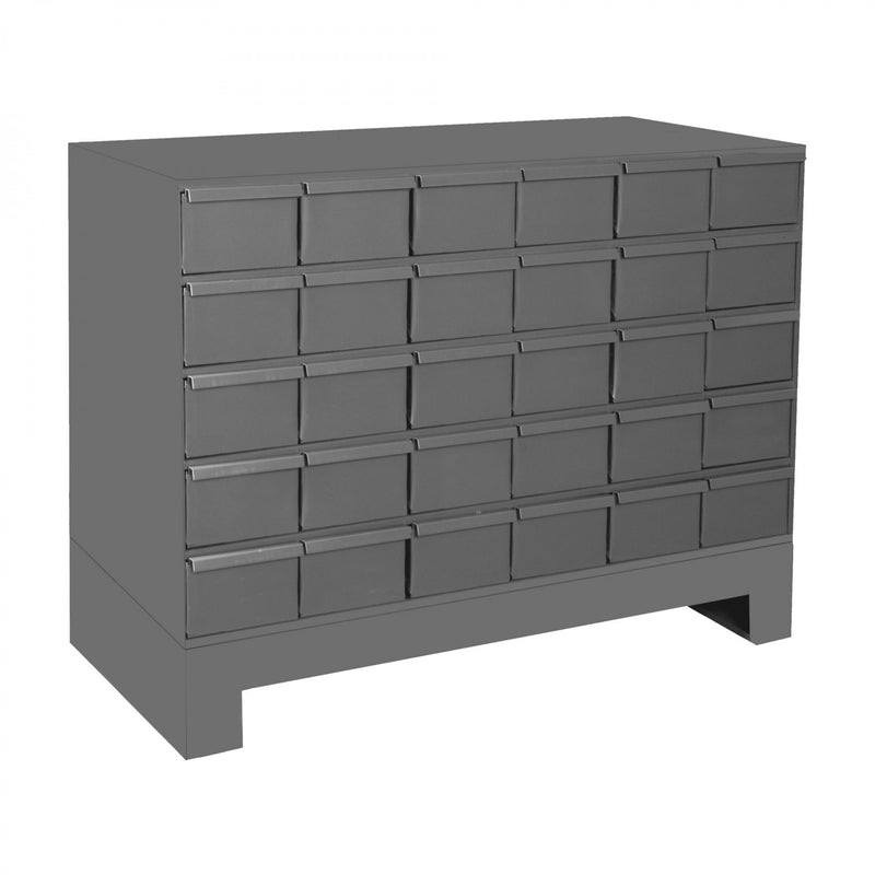 Durham 30 Drawers, 12-1/4" Deep, Steel Construction, For Small Part Storage, Gray