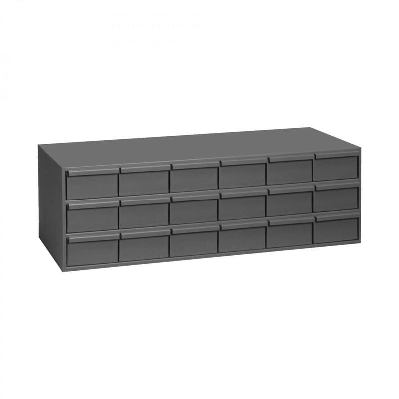 Durham 18 Drawers, 11-5/8" Deep, Steel Construction, For Small Part Storage, Gray