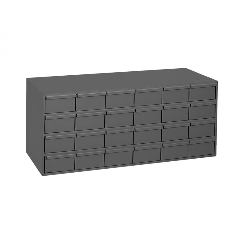 Durham 24 Drawers, 11-5/8" Deep, Steel Construction, For Small Part Storage, Gray