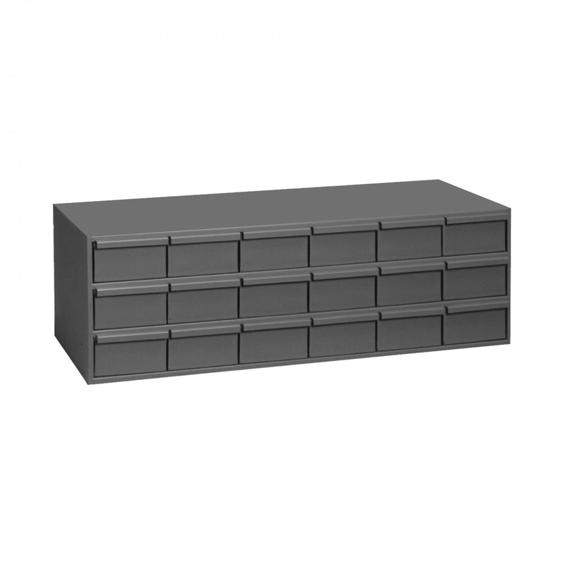 Durham 18 Drawers, 17-1/4" Deep, Steel Construction, For Small Part Storage, Gray