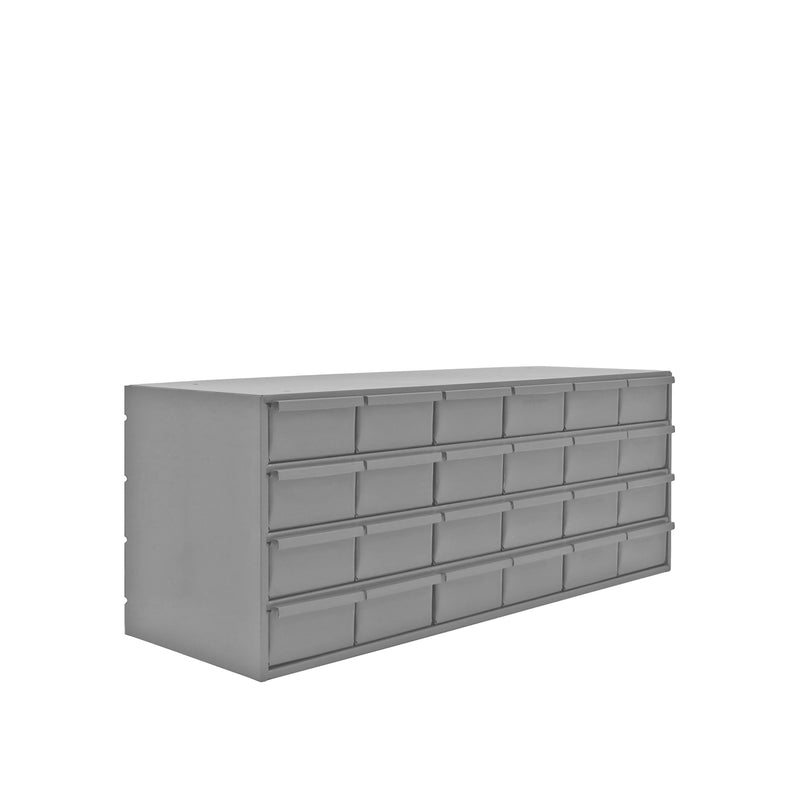 Durham 24 Drawers, 17-1/4" Deep, Steel Construction, For Small Part Storage, Gray