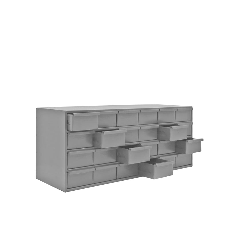 Durham 24 Drawers, 17-1/4" Deep, Steel Construction, For Small Part Storage, Gray