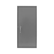 Durham Utility Cabinet, steel, 3 shelves, built in lock attachment, wall mountable, gray