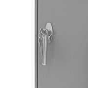 Durham Utility Cabinet, steel, 3 shelves, built in lock attachment, wall mountable, gray