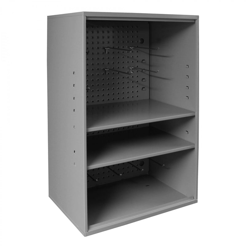 Durham Abrasive Storage Cabinet with Pegboard, Wall Mountable, 2 Adjustable Shelves, Gray