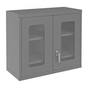 Durham Wall Mountable Storage Cabinet, 2 Shelves, Clearview doors, 29-7/8 x 13-11/16 x 27