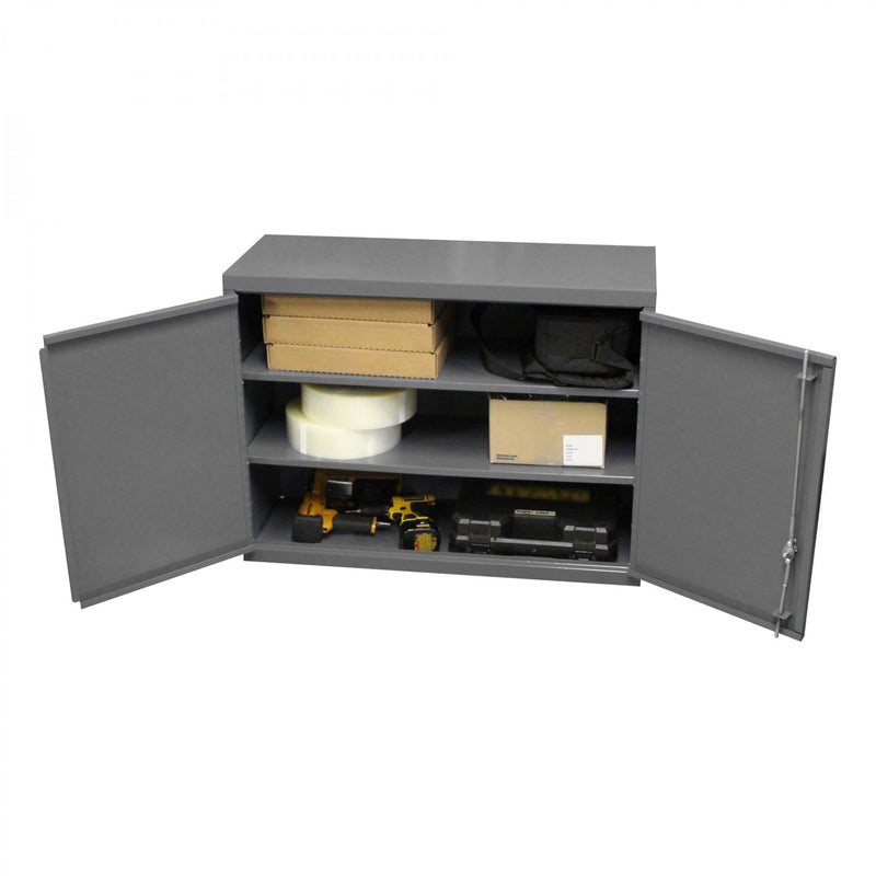 Durham Wall Mounted Storage Cabinet, 18 Gauge, 3 Shelves, 2 Door