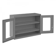 Durham Wall Mountable Storage Cabinet, 2 Shelves, Clearview doors, 35-7/8 x 13-11/16 x 27
