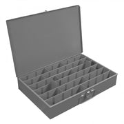 Durham Large Adjustable Compartment Box With High Impact Styrene Insert, Gray (Pack of 4)