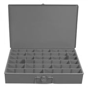 Durham Large Adjustable Compartment Box With High Impact Styrene Insert, Gray (Pack of 4)
