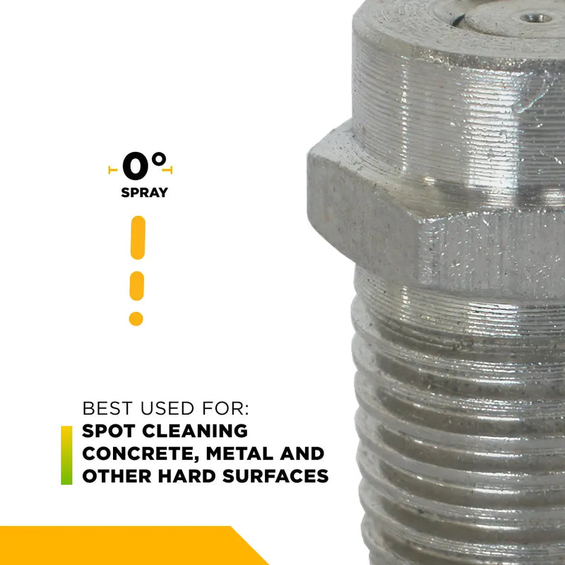 0° 1/4" MEG Spray Pressure Washer Nozzle - 6.0 Orifice BE Power Equipment