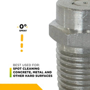 0° 1/4" MEG Spray Pressure Washer Nozzle - 8.5 Orifice BE Power Equipment