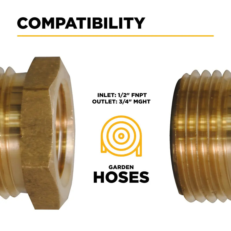 1/2" Brass Adapter Fitting BE Power Equipment
