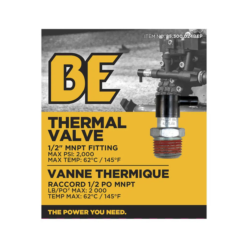 1/2" MNPT 2,000PSI 62.7°C / 145°F Thermal Valve BE Power Equipment