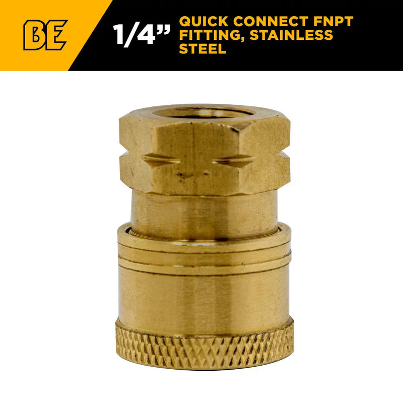1/4" FNPT 5,000PSI Quick Connect Brass Coupler BE Power Equipment