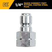 1/4" FNPT 5,000PSI Quick Connect Coated Steel Fitting BE Power Equipment