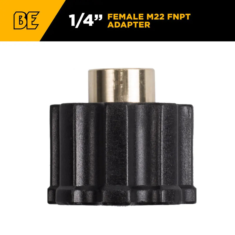 1/4" Female M22 FNPT Adapter Fitting BE Power Equipment