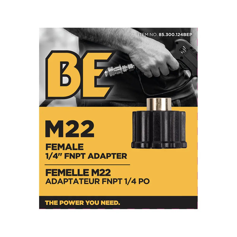 1/4" Female M22 FNPT Adapter Fitting BE Power Equipment
