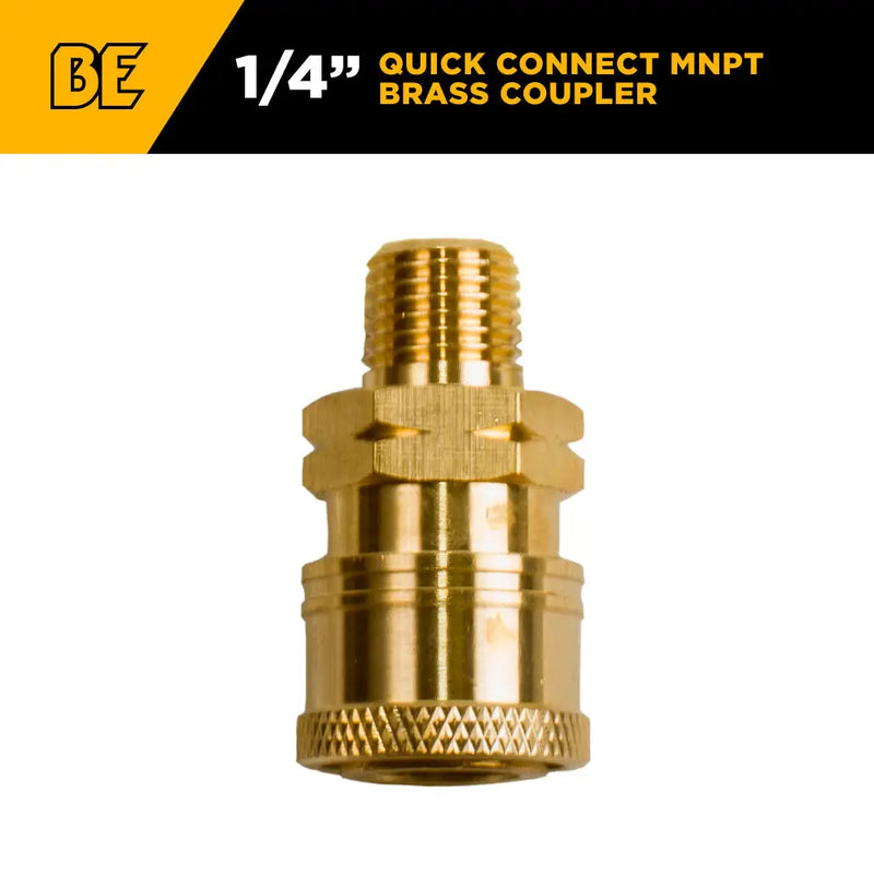 1/4" MNPT 4,000PSI Quick Connect Brass Coupler BE Power Equipment