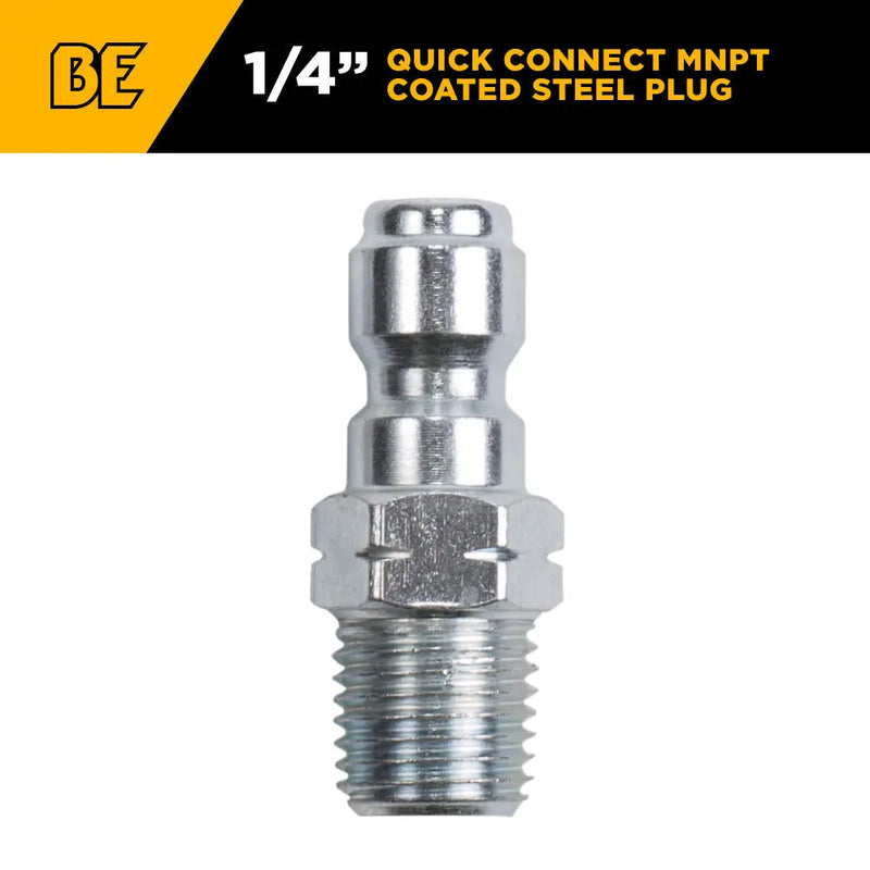1/4" MNPT 5,000PSI Coated Steel Fitting BE Power Equipment