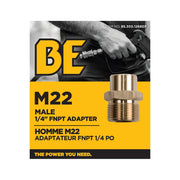 1/4" Male M22 FNPT Adapter Fitting BE Power Equipment