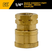 1/4" Quick Connect FNPT Coupler – Brass BE Power Equipment