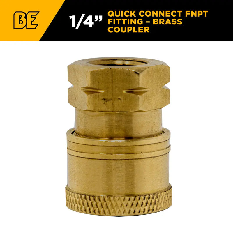 1/4" Quick Connect FNPT Coupler – Brass BE Power Equipment