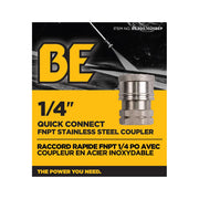 1/4" Quick Connect FNPT Stainless Steel Coupler BE Power Equipment