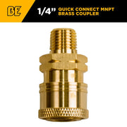 1/4" Quick Connect MNPT Brass Coupler BE Power Equipment