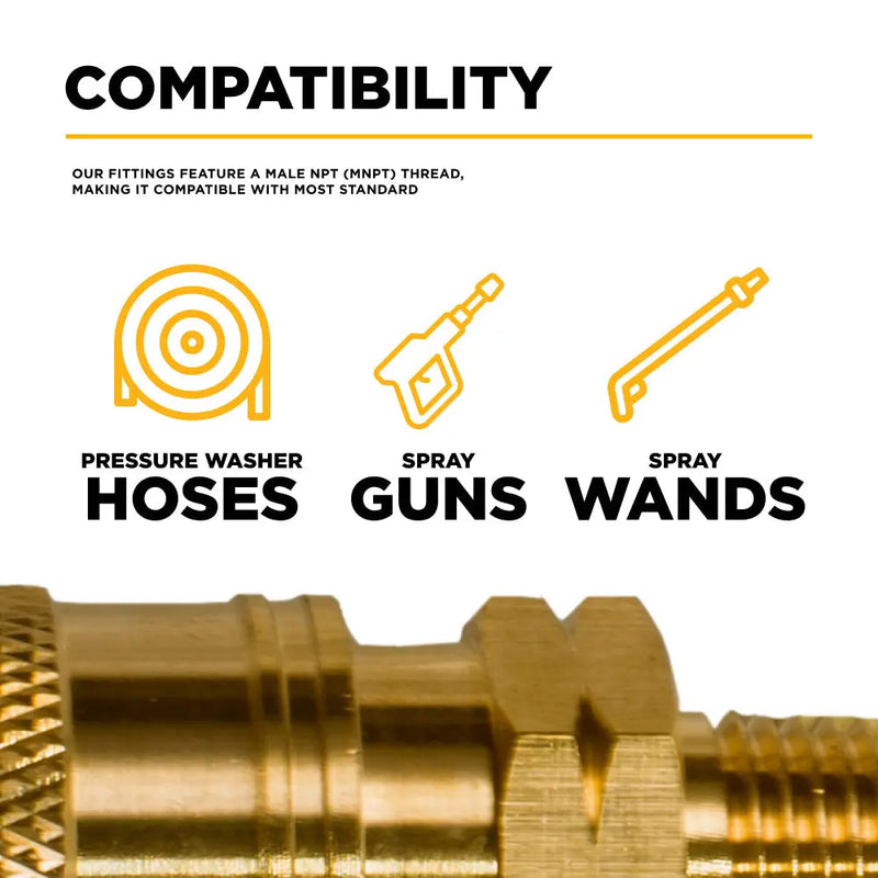 1/4" Quick Connect MNPT Brass Coupler BE Power Equipment