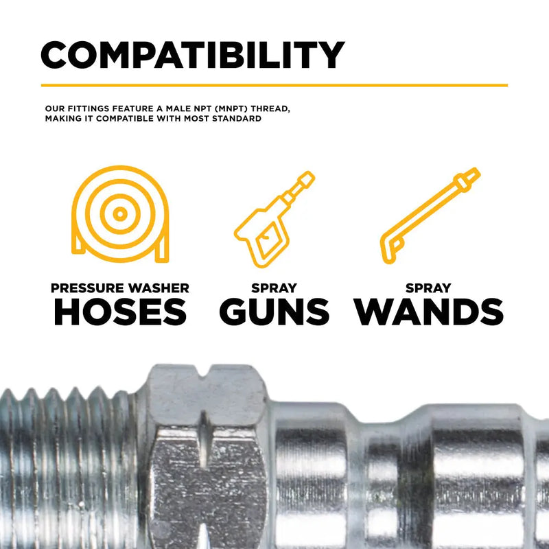 1/4" Quick Connect MNPT Coated Steel Fitting BE Power Equipment