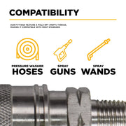 1/4" Quick Connect MNPT Stainless Steel Coupler BE Power Equipment