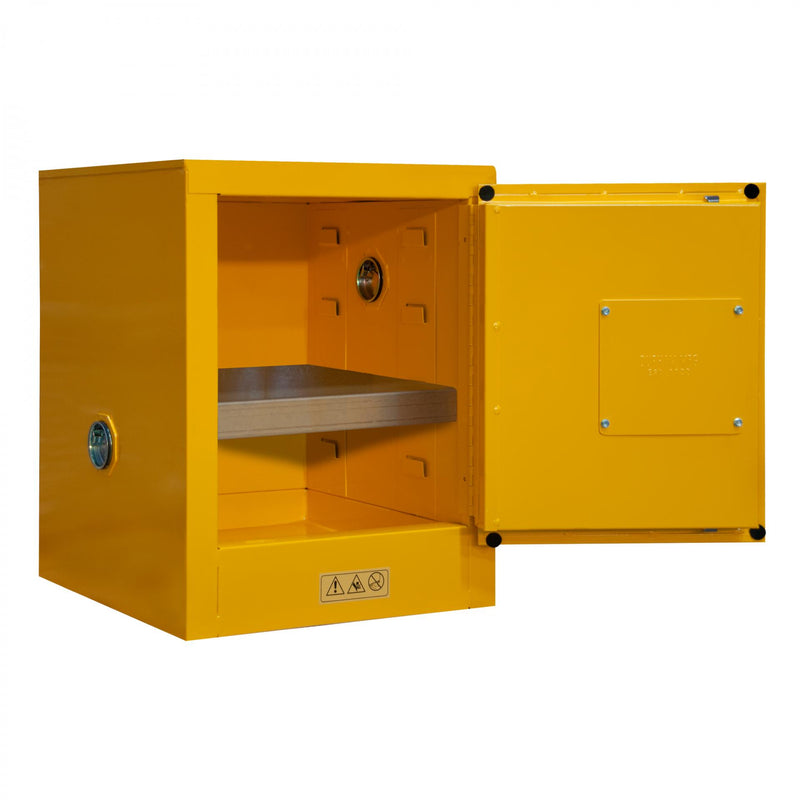 Durham Fm Approved, Flammable Storage Cabinet, 4 Gallon, 1 Door, Manual Close, 1 Shelf, Safety Yellow